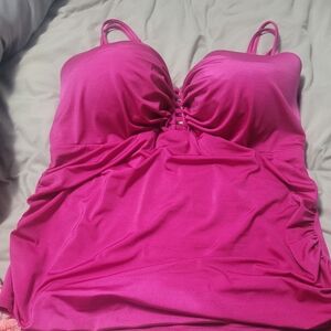 Cacique From Lane Bryant Pink Swim Top